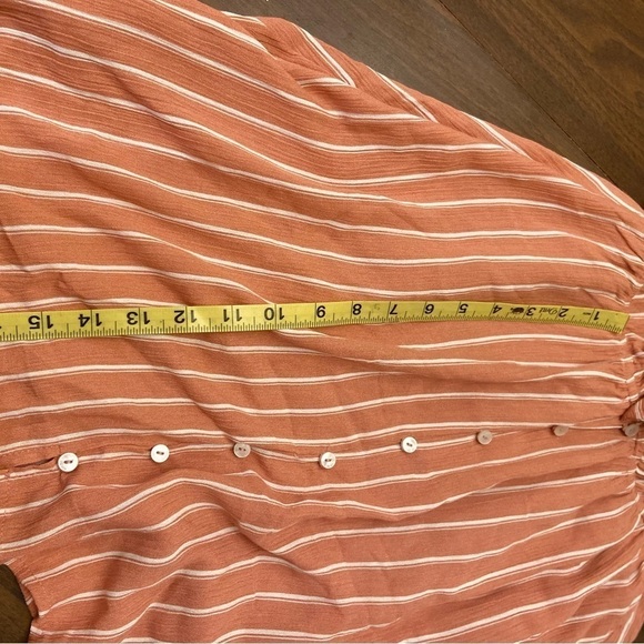 Abercrombie Striped Orange and White Button-Up Tie-Front Dress Size Medium - Picture 11 of 11